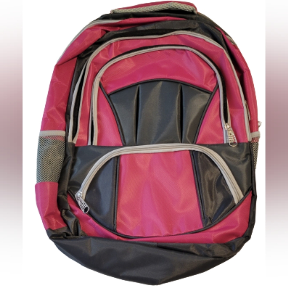 Moda West pink and gray book bag with adjustable straps new with tags